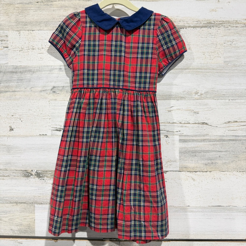 Edgehill Collection Plaid Dress Girls 5 Red Tartan Holiday Preppy EUC